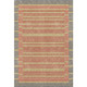 10' X 14' Pewter Salmon And Gold Striped Washable Area Rug With UV Protection