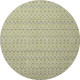8' X 8' Artichoke Green Gray And Silver Striped Washable Round Rug With UV Protection