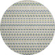 8' X 8' Linen Green And Blue Striped Washable Round Rug With UV Protection