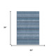 3' X 5' Denim Blue Gray And Sky Blue Striped Washable Area Rug With UV Protection