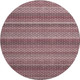 8' X 8' Burgundy Merlot And Pink Striped Washable Round Rug With UV Protection