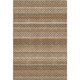 8' Rust Beige And Taupe Striped Washable Area Rug With UV Protection