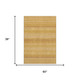3' X 5' Wheat Gold And Beige Striped Washable Area Rug With UV Protection