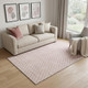 5' X 8' Pink Ivory And Gray Geometric Washable Area Rug With UV Protection