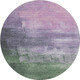 8' X 8' Lavender And Green Abstract Washable Round Rug With UV Protection