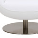 37" White And Silver Genuine Leather Lounge Chair