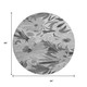 8' X 8' Gray Silver And Charcoal Floral Washable Round Rug With UV Protection