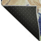 8' Navy Blue Mint Green And Copper Floral Washable Area Rug With UV Protection