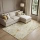 10' X 14' Wheat And Ivory Floral Washable Area Rug With UV Protection