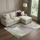 8' Artichoke Green Ivory And Taupe Abstract Washable Area Rug With UV Protection