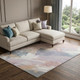 9' X 12' Pink Ivory And Beige Abstract Washable Area Rug With UV Protection