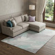 10' X 14' Pale Aqua Gray And Silver Abstract Washable Area Rug With UV Protection