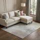 10' X 14' Beige Gray And Silver Abstract Washable Area Rug With UV Protection