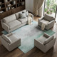 10' X 14' Pale Aqua Gray And Silver Abstract Washable Area Rug With UV Protection