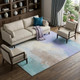 9' X 12' Sky Blue Lavender And Beige Abstract Washable Area Rug With UV Protection