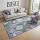 5' X 8' Lavender Green And Ivory Floral Washable Area Rug With UV Protection