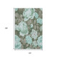 10' X 14' Pale Aqua And Brown Floral Washable Area Rug With UV Protection