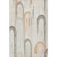 10' X 14' Ivory Peach And Taupe Geometric Washable Area Rug With UV Protection