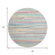 8' X 8' Ivory Red Yellow And Green Striped Washable Round Rug With UV Protection