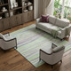 9' X 12' Mint Green Lavender And Lime Green Striped Washable Area Rug With UV Protection