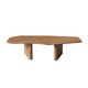47" Natural Wood Free Form Double Pedestal Coffee Table