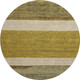 8' Gold Ivory And Gray Striped Washable Round Rug With UV Protection
