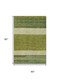 5' X 8' Olive Green And Ivory Striped Washable Area Rug With UV Protection
