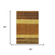 5' X 8' Terra Cotta Gold And Brown Striped Washable Area Rug With UV Protection