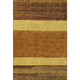 9' X 12' Terra Cotta Gold And Brown Striped Washable Area Rug With UV Protection