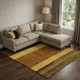 10' X 14' Terra Cotta Gold And Brown Striped Washable Area Rug With UV Protection