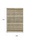 9' X 12' Chocolate Gray And Ivory Striped Washable Area Rug With UV Protection