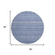 8' Denim Blue And Gray Striped Washable Round Rug With UV Protection