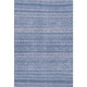 9' X 12' Denim Blue And Gray Striped Washable Area Rug With UV Protection