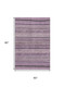 5' X 8' Plum And Gray Striped Washable Area Rug With UV Protection