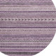 8' Plum And Gray Striped Washable Round Rug With UV Protection