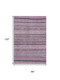 8' X 10' Plum And Gray Striped Washable Area Rug With UV Protection