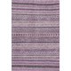 9' X 12' Plum And Gray Striped Washable Area Rug With UV Protection