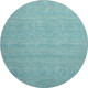 8' Aqua And Teal Striped Washable Round Rug With UV Protection