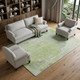 8' X 10' Artichoke Green Ivory And Gray Abstract Washable Area Rug With UV Protection
