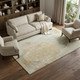 10' X 14' Taupe Beige And Rust Abstract Washable Area Rug With UV Protection