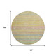8' Gold Blush And Teal Striped Washable Round Rug With UV Protection