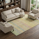10' X 14' Gold Blush And Teal Striped Washable Area Rug With UV Protection