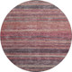 8' Rust Gray And Blush Striped Washable Round Rug With UV Protection