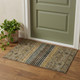 3' X 5' Gray Gold And Brown Striped Washable Area Rug With UV Protection