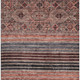 9' X 12' Rust Gray And Salmon Striped Washable Area Rug With UV Protection