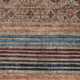 8' X 10' Taupe Brown And Blue Striped Washable Area Rug With UV Protection