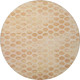 8' Peach And Ivory Geometric Washable Round Rug With UV Protection
