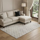 10' X 14' Taupe And Beige Geometric Washable Area Rug With UV Protection