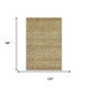8' X 10' Artichoke Green Gold And Gray Striped Washable Area Rug With UV Protection