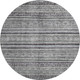 8' Gray And Silver Striped Washable Round Rug With UV Protection